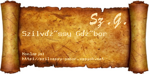 Szilvássy Gábor névjegykártya