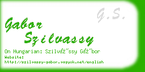 gabor szilvassy business card